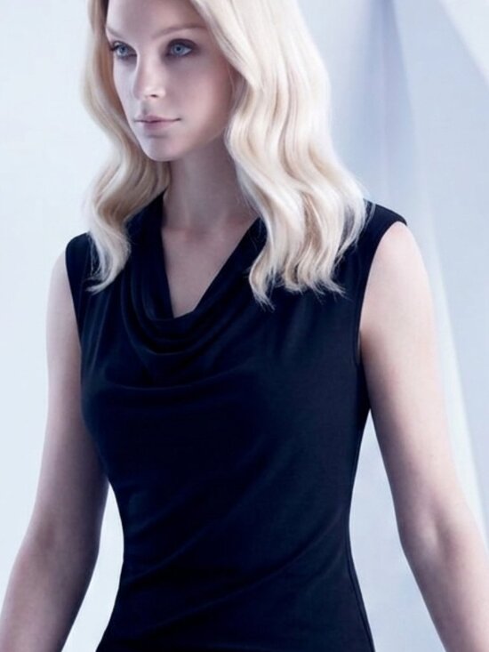 Tahari Tops - Tahari Black Sleeveless Drape Blouse